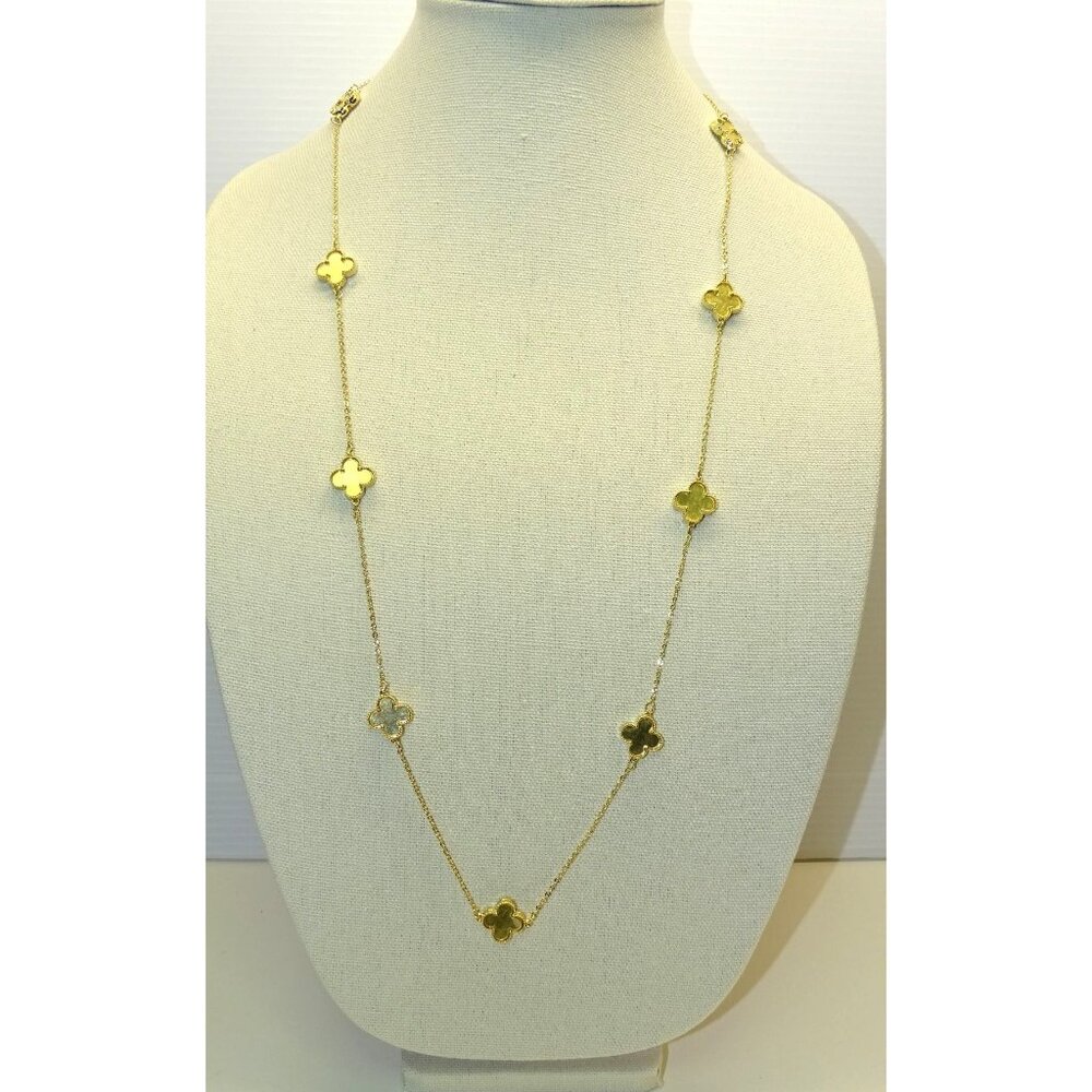 Elegant  Necklace With Golden Motifs & Gold 36-inch chain -